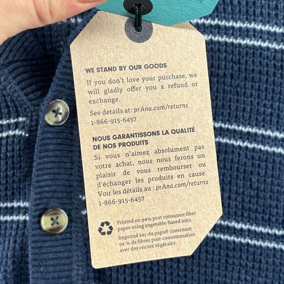 NEW prAna Milani Henley navy nautical striped sweater dress women’s Small - Picture 9 of 14